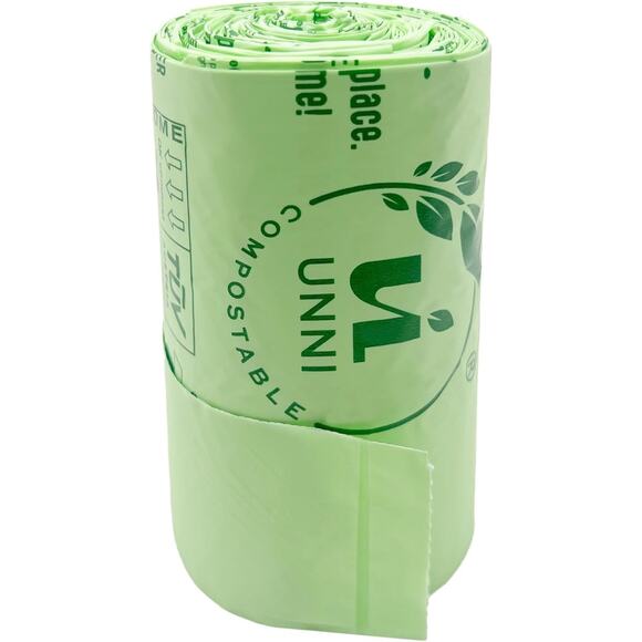 UNNI Compostable Bags with Handles 1.6 Gallon / 6 Liter, 50 Count, 0.64 mil - Picture 5 of 5